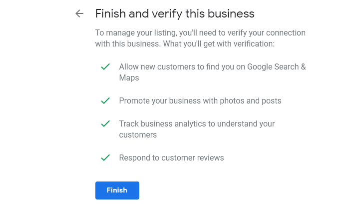 bizguide register your business on google finish verification