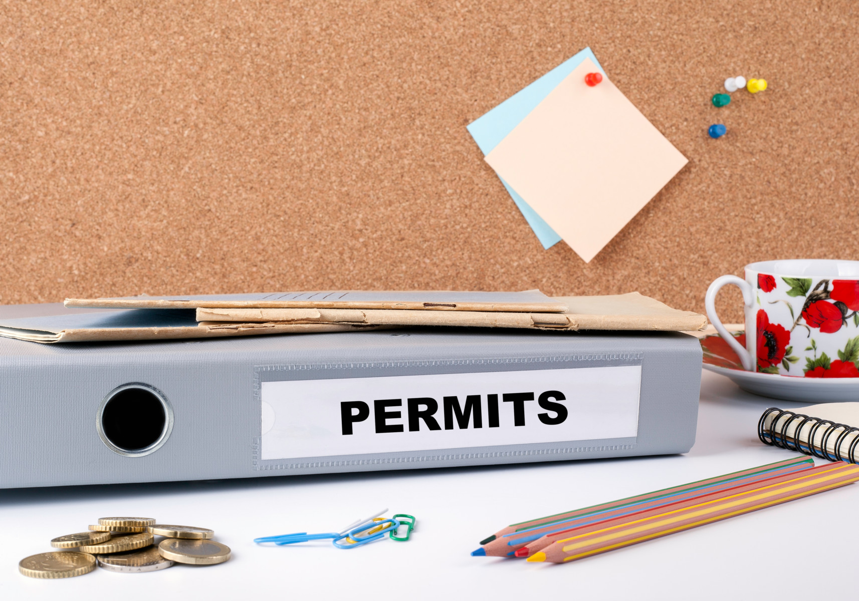 BizGuide - Permits - folder on white office desk.